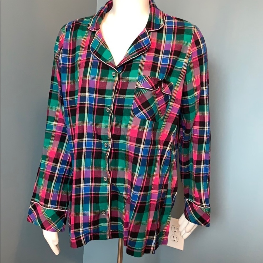 Victoria’s Secret Purple Green Metallic Plaid PJs
